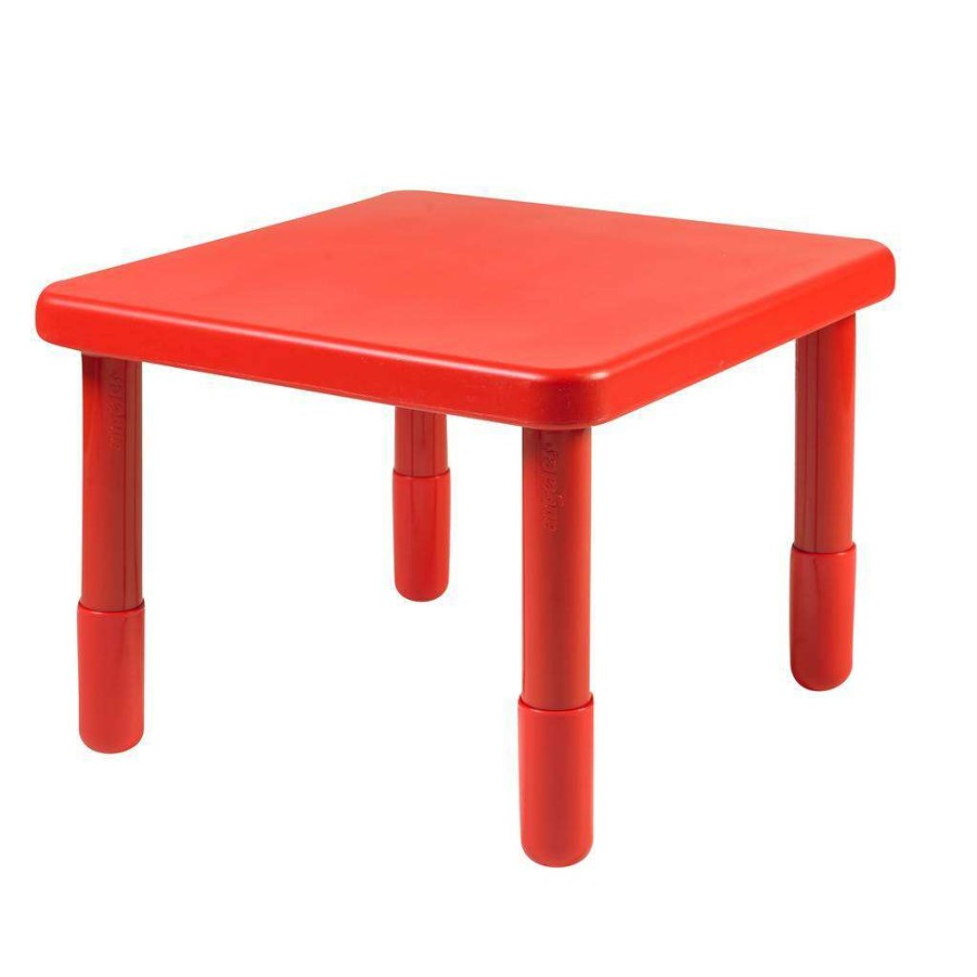 Kids Furniture * | Bargain Sale Value 24 Square Table Candy Apple Red With 18 Legs Children'S Factory Ab715Pr18