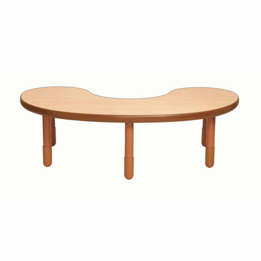 Kids Furniture * | Best Choice Baseline Teacher/Kidney Table Natural Wood With 18 Legs Children'S Factory Ab739Knw18