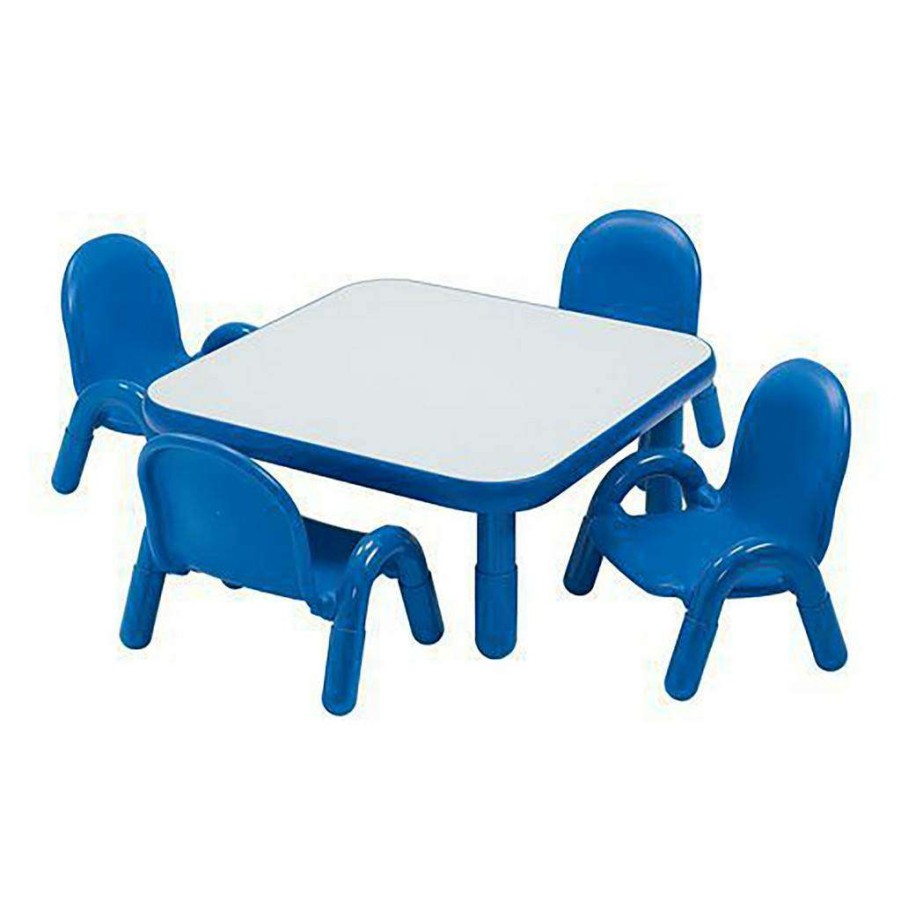 Kids Furniture * | Online Sales Baseline Toddler 30 Square Table & Chair Set Solid Royal Blue Children'S Factory Ab74112Pb