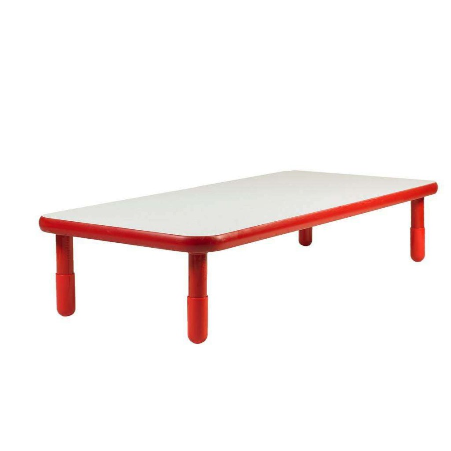 Kids Furniture * | Special Baseline 72 X 30 Rectangular Table Candy Apple Red With 14 Legs Children'S Factory Ab747Rpr14