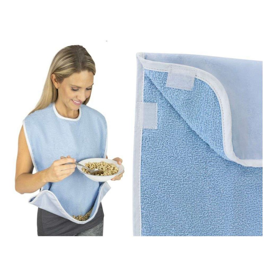 Dining * | Best-Selling Vive Adult Bib Light Blue