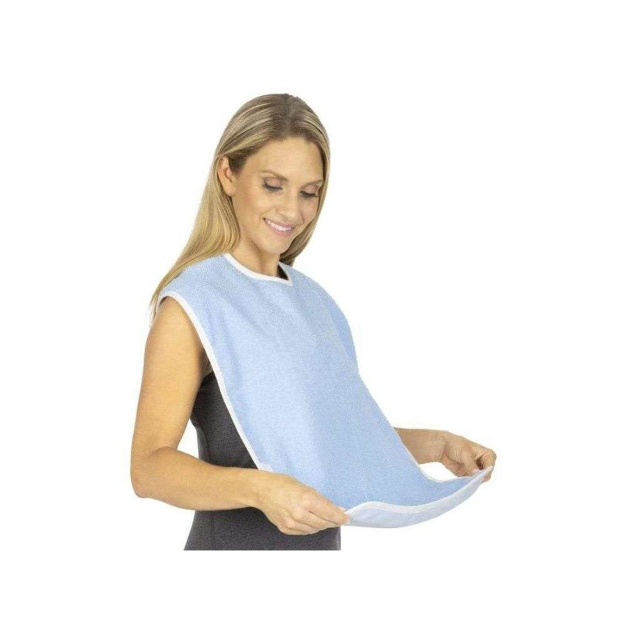 Dining * | Best-Selling Vive Adult Bib Light Blue