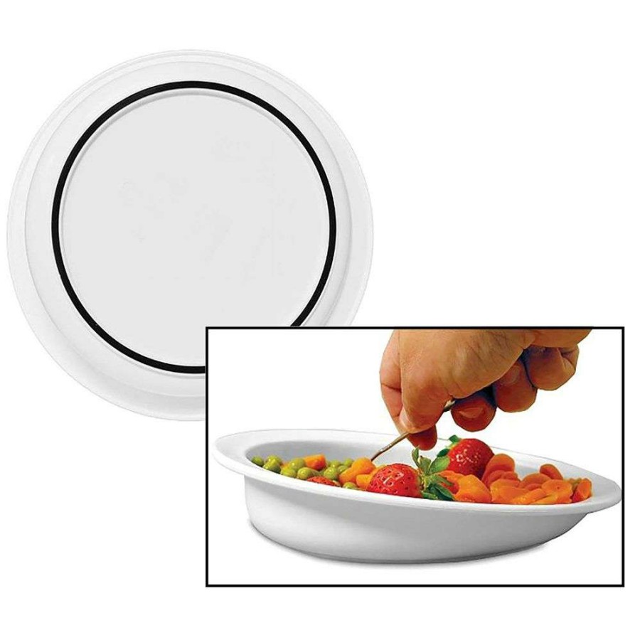 Dining * | Fashion Hi-Lo Scoop Plate With Rim White