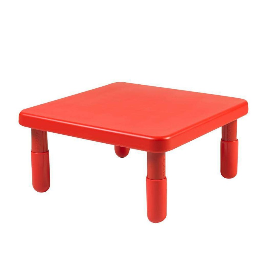 Kids Furniture * | High Quality Value 24 Square Table Candy Apple Red With 12 Legs Children'S Factory Ab715Pr12