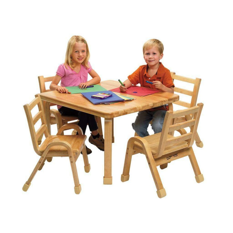 Kids Furniture * | New Arrivals Naturalwood Collection Preschool Square Table & Chair Set Children'S Factory Ab78002011