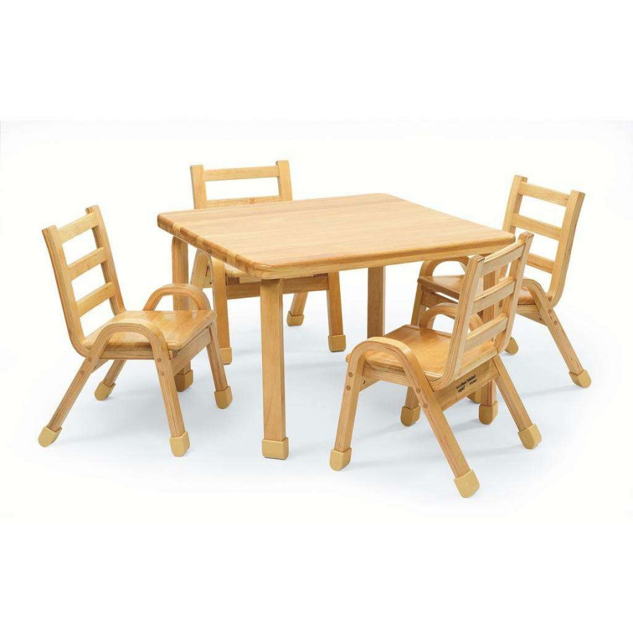 Kids Furniture * | New Arrivals Naturalwood Collection Preschool Square Table & Chair Set Children'S Factory Ab78002011