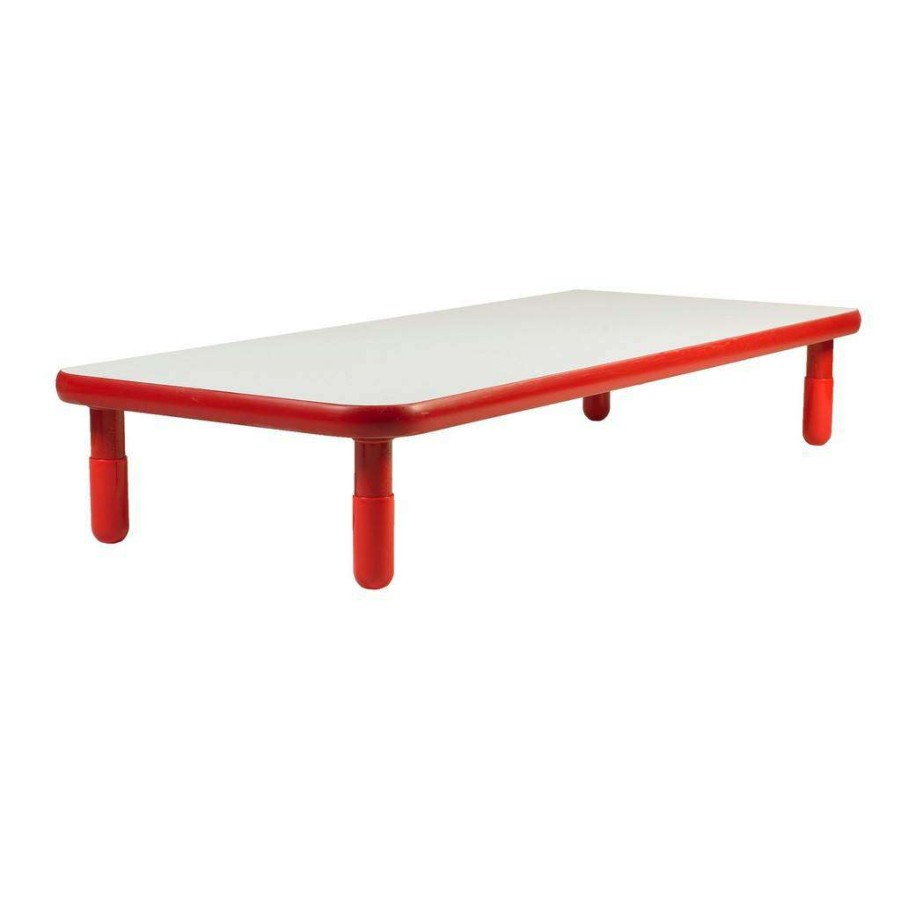 Kids Furniture * | 100% Guarantee Baseline 72 X 30 Rectangular Table Candy Apple Red With 12 Legs Children'S Factory Ab747Rpr12