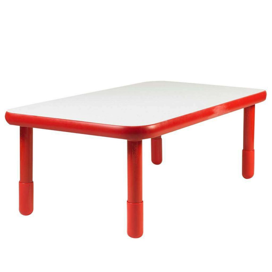 Kids Furniture * | Special Baseline 48 X 30 Rectangular Table Candy Apple Red With 18 Legs Children'S Factory Ab745Rpr18