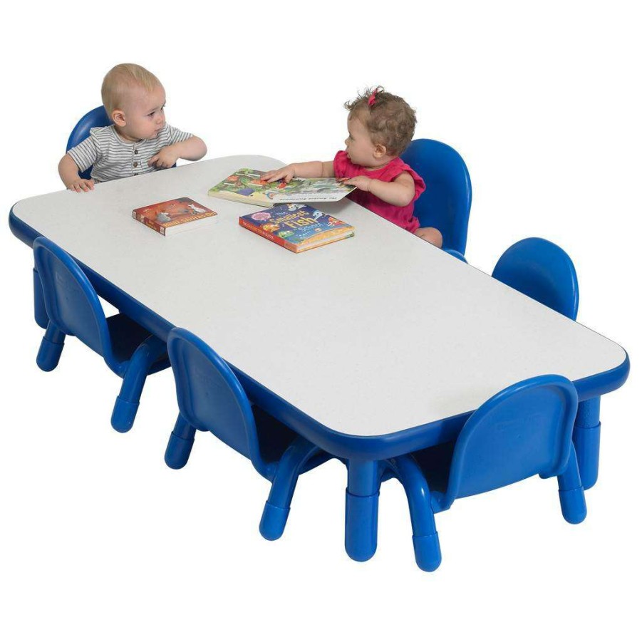 Kids Furniture * | Less Expensive Baseline Toddler 60 X 30 Rectangular Table & Chair Set Solid Royal Blue Children'S Factory Ab74612Pb