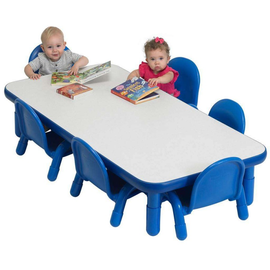 Kids Furniture * | Less Expensive Baseline Toddler 60 X 30 Rectangular Table & Chair Set Solid Royal Blue Children'S Factory Ab74612Pb