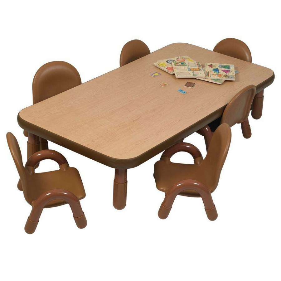 Kids Furniture * | Hot Selling Baseline Toddler 60 X 30 Rectangular Table & Chair Set Natural Wood Children'S Factory Ab74612Nw5