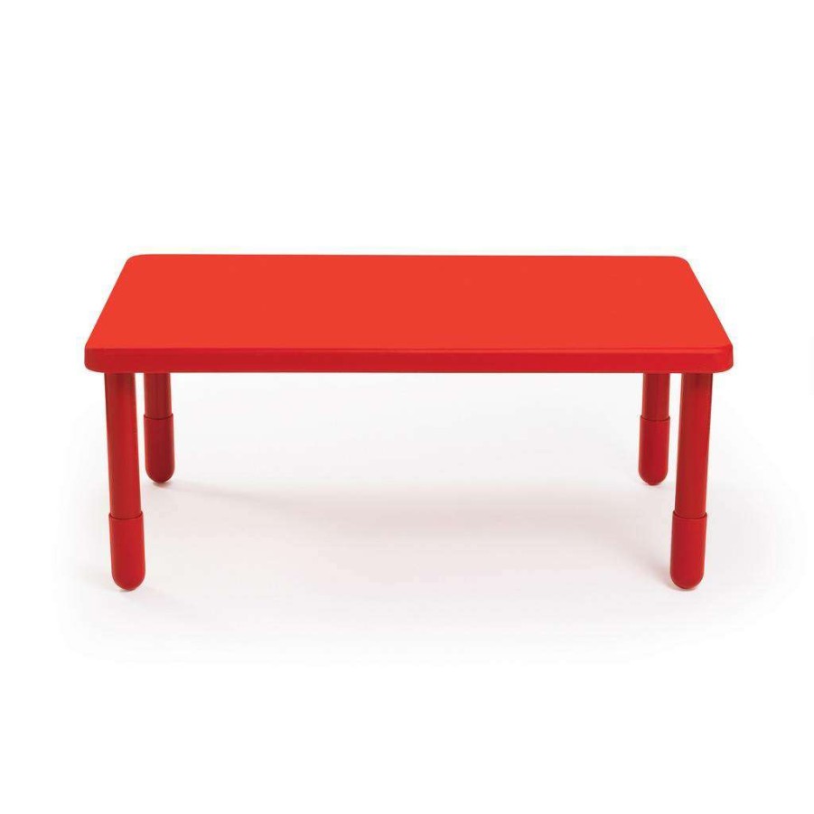 Kids Furniture * | Quick Delivery Value Rectangle Table Candy Apple Red With 20 Legs Children'S Factory Ab705Pr20