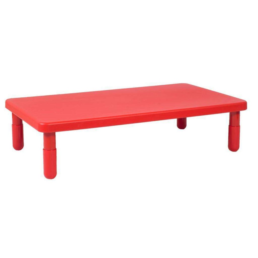 Kids Furniture * | Online Sales Value Rectangle Table Candy Apple Red With 12 Legs Children'S Factory Ab705Pr12