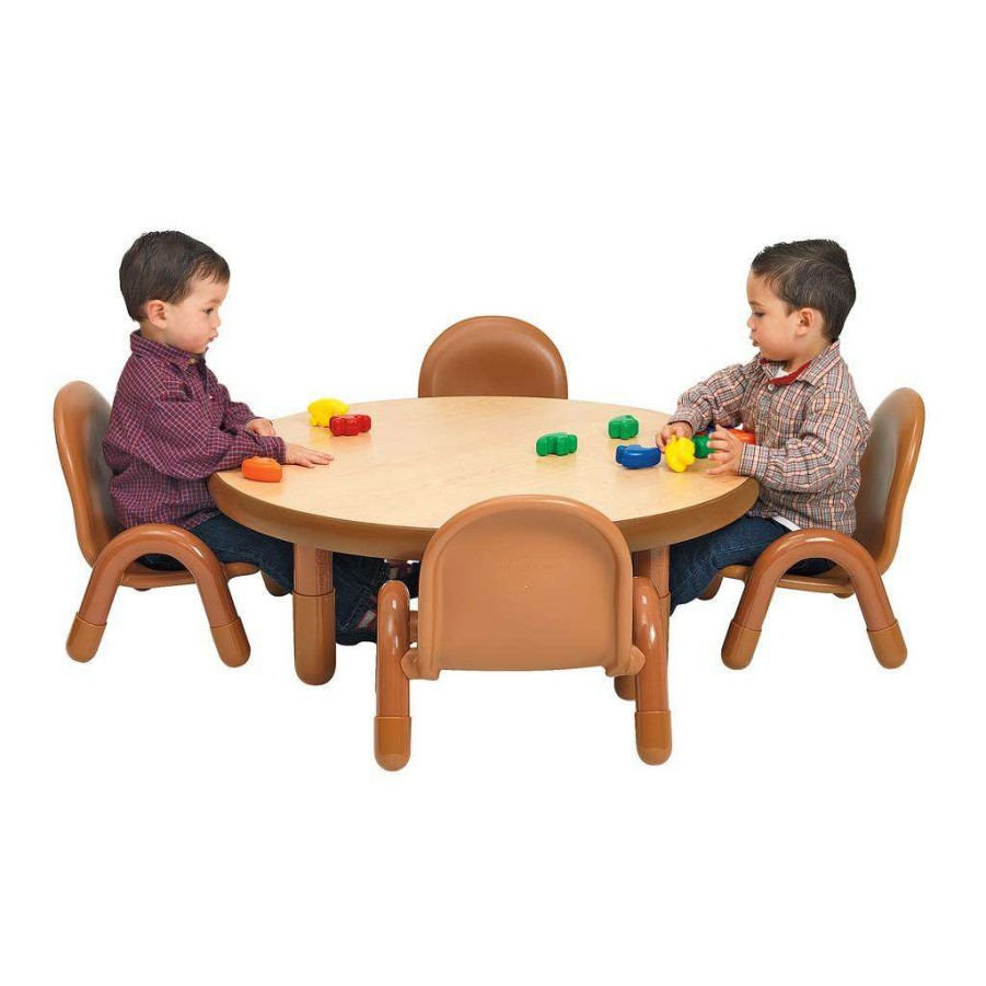 Kids Furniture * | Bargain Sale Baseline Toddler 36 Dia Round Table & Chair Set Natural Wood Children'S Factory Ab74912Nw5