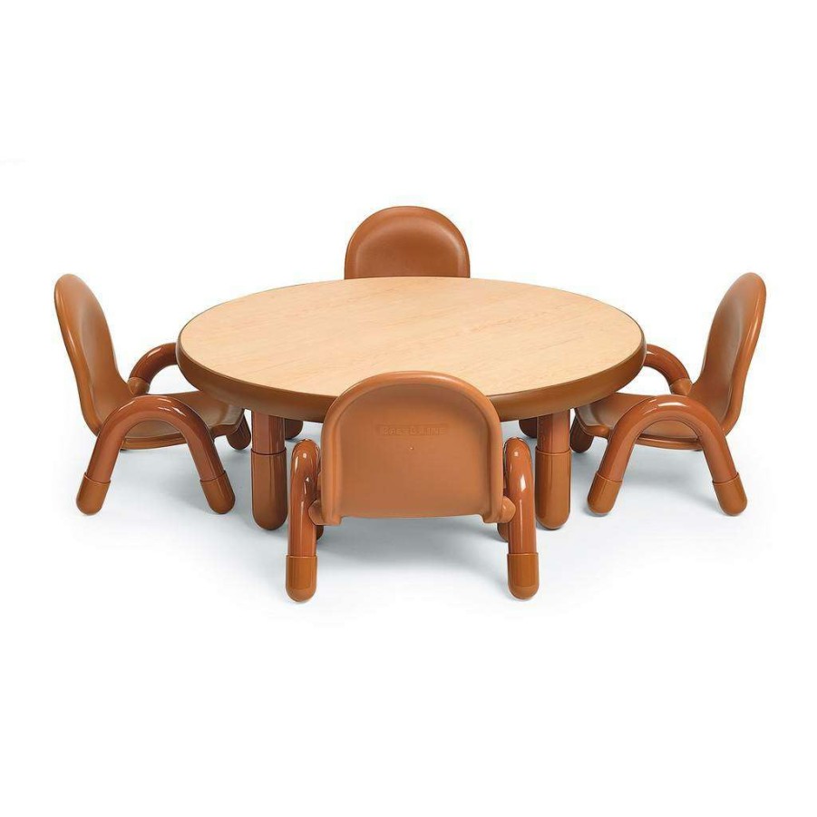 Kids Furniture * | Bargain Sale Baseline Toddler 36 Dia Round Table & Chair Set Natural Wood Children'S Factory Ab74912Nw5