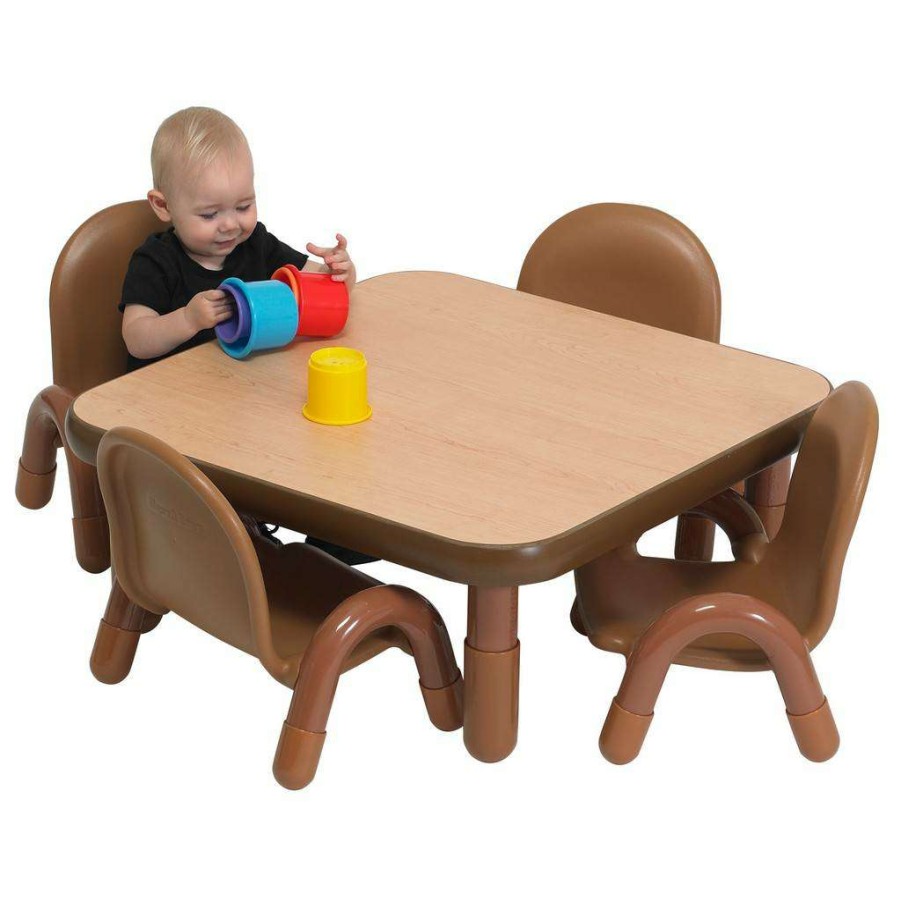 Kids Furniture * | Store Baseline Toddler 30 Square Table & Chair Set Natural Wood Children'S Factory Ab74112Nw5