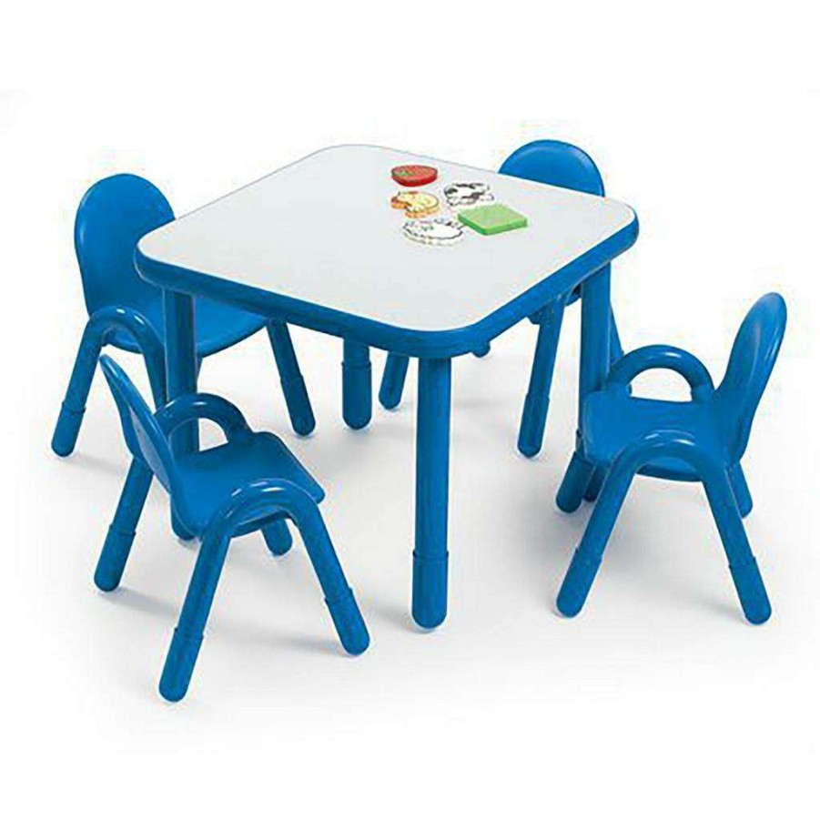 Kids Furniture * | Online Sales Baseline Preschool 30 Square Table & Chair Set Solid Royal Blue Children'S Factory Ab74120Pb